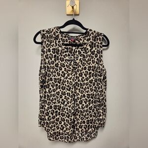 Vince Camuto leopard print sleeveless blouse / shell, Women's Large